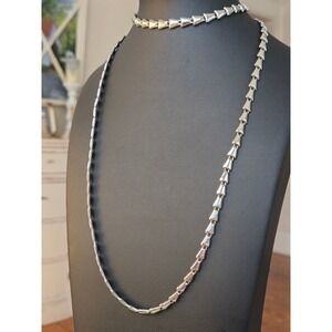 Sarah Coventry Silvertone Long Necklace Unique Chain Vintage